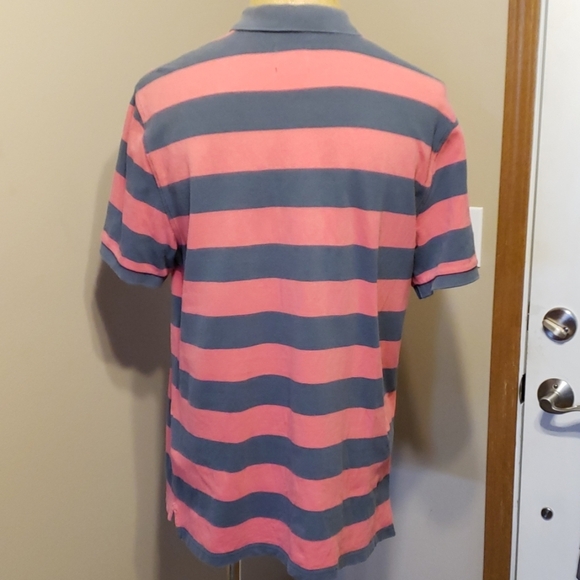 J crew pink and grey striped traditional polo - Picture 3 of 4